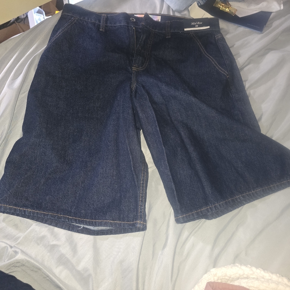 Abercrombie & Fitch Women's Dark Blue Jean Shorts